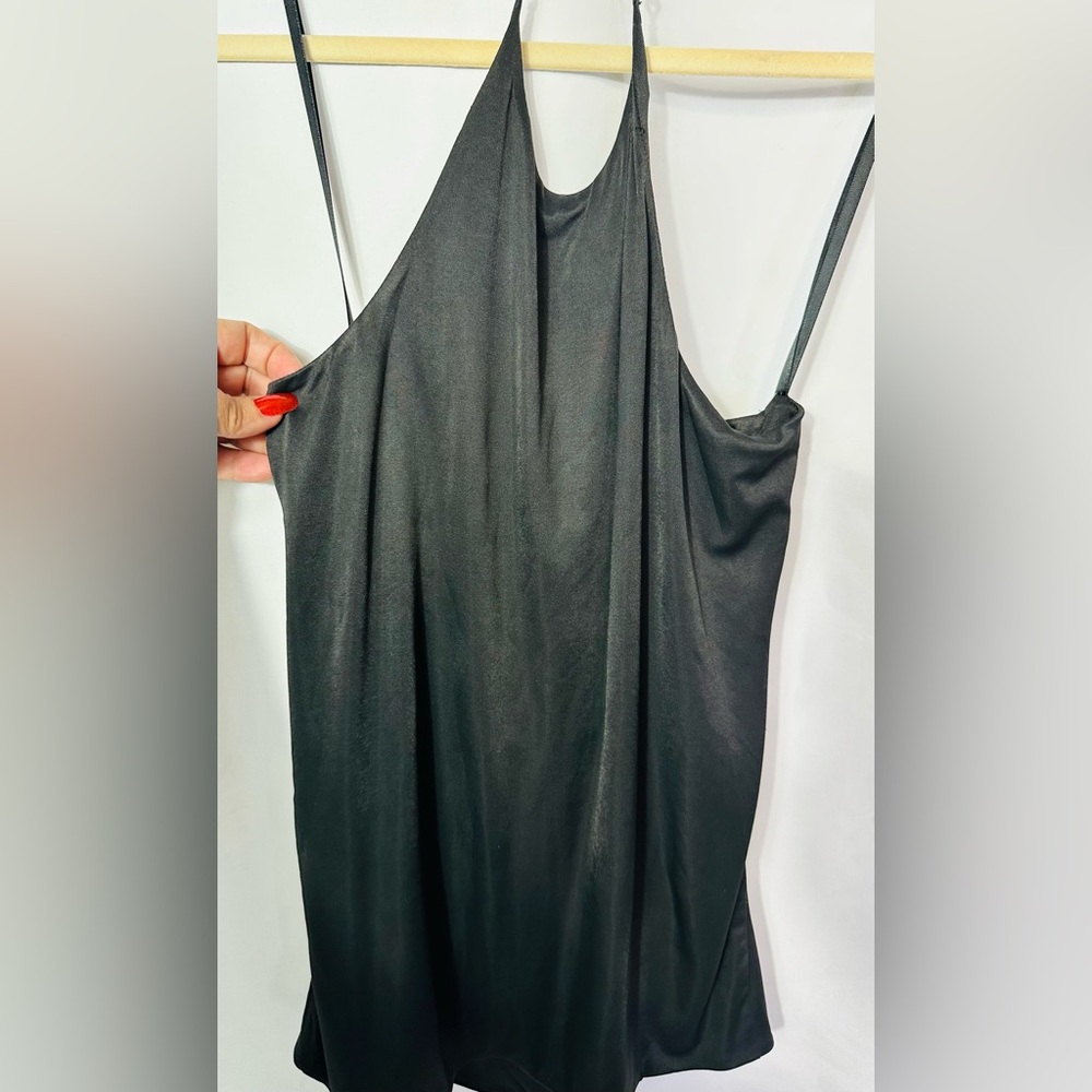 Black Slinky Going Out Top with Gold Chain Y2K 90's Mobwife Glamorous XXS